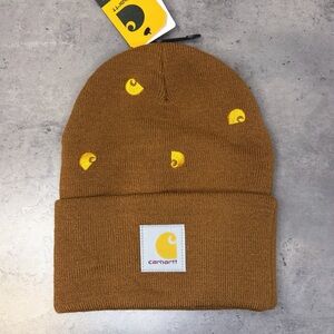 NWT Carhartt Knit C Beanie All Over Embroidered Logo